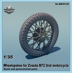 Wheelspokes for Zvezda M72 Ural motorcycle, 1/35
