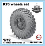 K-70 wheels set for ICM Zil-157/BTR-152 kit, 1/72