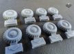 K-126 wheels set (with armor disc) for BTR-80 kits, 1/72