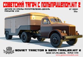 GT Soviet tractor and semi trailer kit 2, 1/35 (Guntower Models)